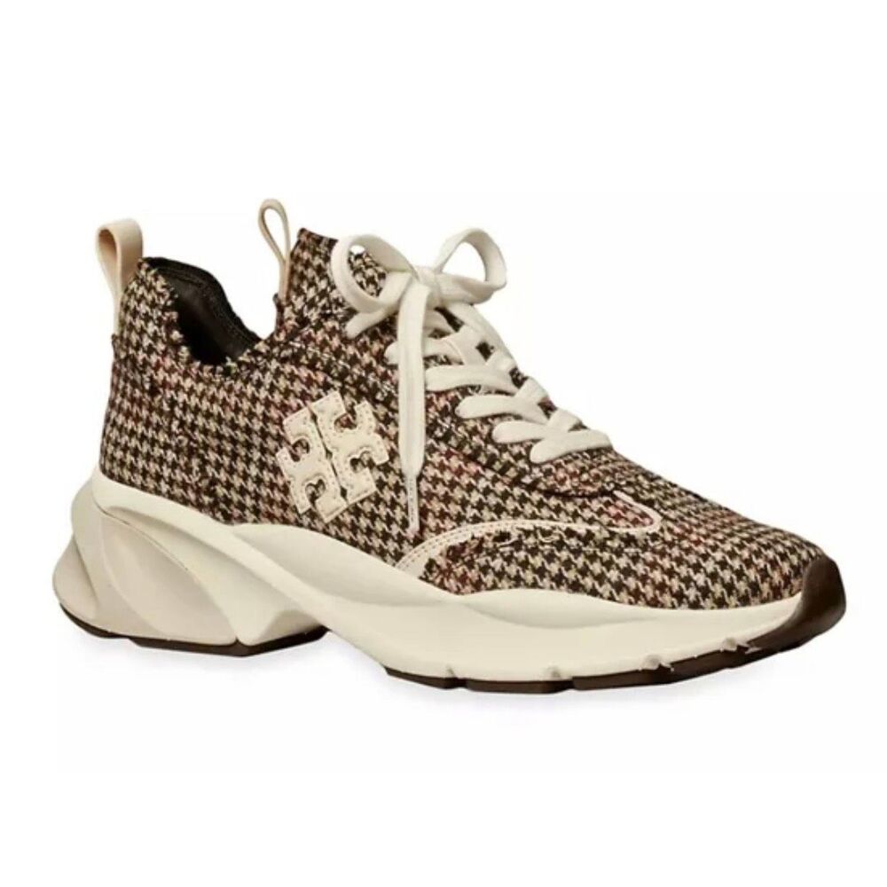 NWOB Tory Burch good luck neutral herringbone trainers quiet luxury Sz 9, $325 - Picture 9 of 12